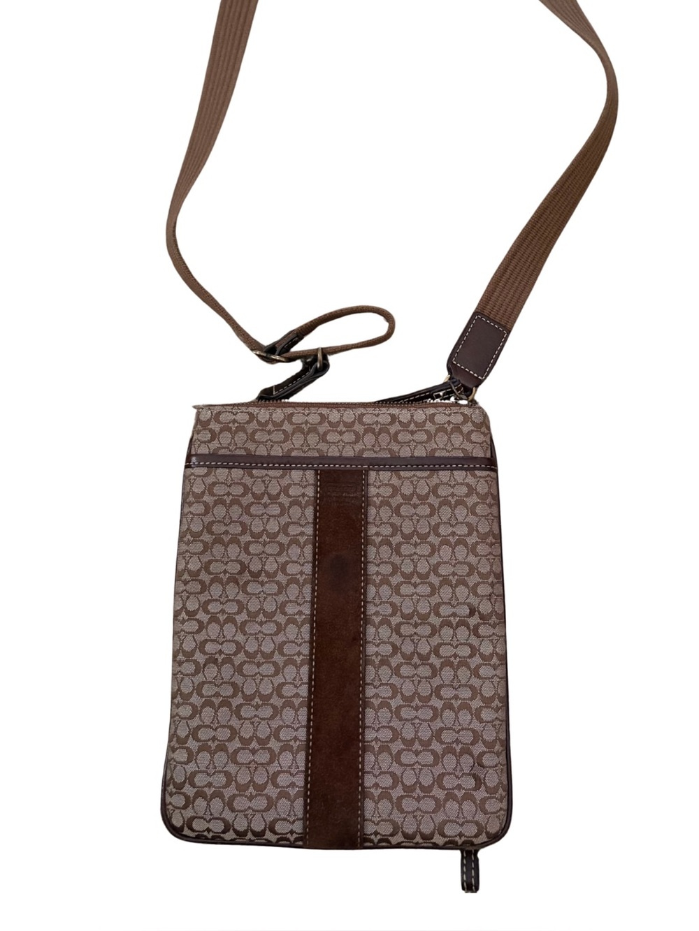 Coach Signature C‎ Crossbody Bag Brown Tan Adjustable Strap